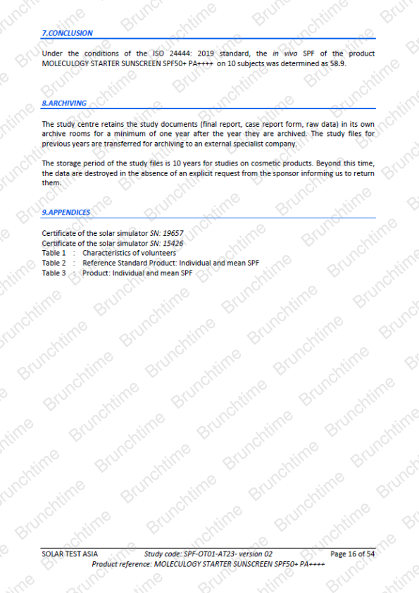 Moleculogy Starter Sunscreen SPF50+ PA++++ (30g) - Test Results (4)
